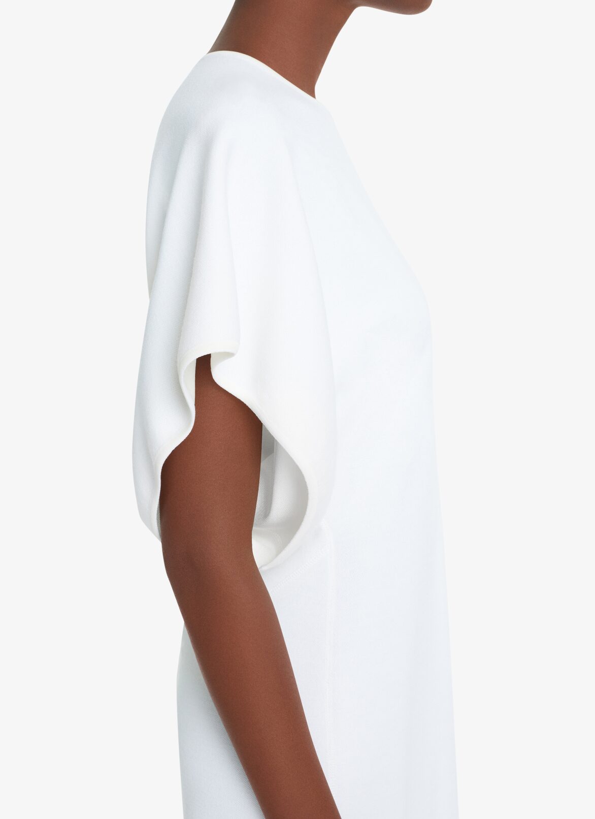 DOUBLE-FACED KNIT MIDI DRESS ALAÏA WHITE DOUBLE-FACED KNIT MIDI DRESS